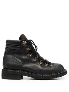 Guidi bottines en cuir de cheval à lacets - Noir