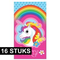 Amscan Feest Eenhoorn uitnodigingen - kinderfeest - 16x stuks - Eenhoorn thema