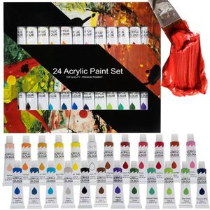 Maaleo 24 kleuren acrylverf set - In 12 ml tubes - Universeel gebruik - Hobby schilderen