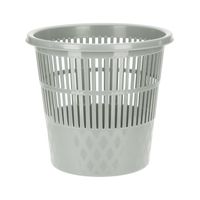 Plastic huis/kantoor vuilnisbak/prullenbak grijs 20 liter 28 x 27 cm - thumbnail