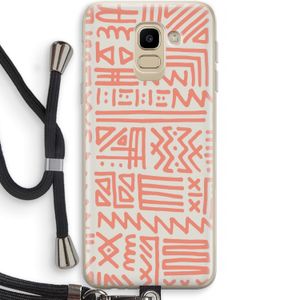 Marrakech Pink: Samsung Galaxy J6 (2018) Transparant Hoesje met koord