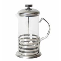 French press koffie/thee maker/ cafetiere - glas/RVS - 600 ml