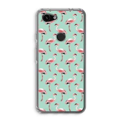 Flamingoprint groen: Google Pixel 3a Transparant Hoesje