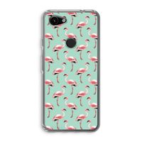 Flamingoprint groen: Google Pixel 3a Transparant Hoesje