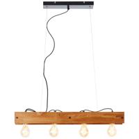 Brilliant Hanglamp Calandra 4-lichts zwart met houtbruin 99451/76