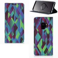 Samsung Galaxy S9 Stand Case Abstract Green Blue