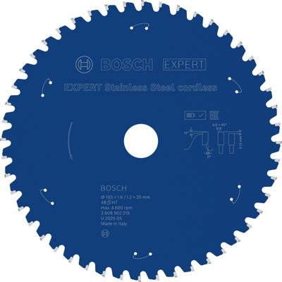 Bosch Accessoires EXPERT Stainless Steel cordless Cirkelzaagblad | 165 x 1,6/1,2 x 20 mm | T48 - 2608902219