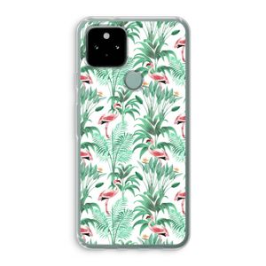 Flamingo bladeren: Google Pixel 5 Transparant Hoesje