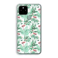 Flamingo bladeren: Google Pixel 5 Transparant Hoesje