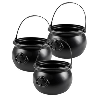 Heksenketel - 3x - kookpot - 18 x 14 cm - halloween - verkleden - decoratie