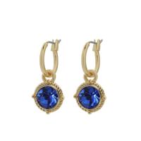 Biba Hang Oorbellen Goud met Swarovski Steentje Sapphire Biba Hang Oorbellen Goud met Swarovski Steentje Sapphire