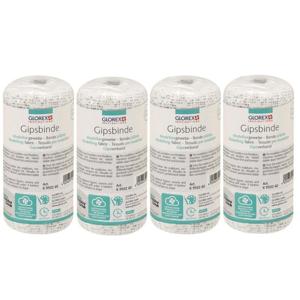 4x rollen keratex gipsverband - 2 meter x 10 cm - rollen - wit- huidvriendelijk