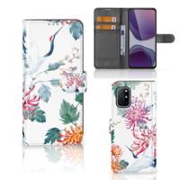 OnePlus 8T | Telefoonhoesje | Met pasjeshouder | Bird Flowers