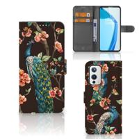 OnePlus 9 | Telefoonhoesje | Met pasjeshouder | Pauw met Bloemen