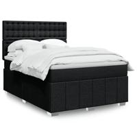 Boxspring met matras stof zwart 140x200 cm
