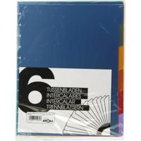 Atoma tabbladen, voor A4+ schriften, uit PP, set van 6 stuks, geassorteerde kleuren