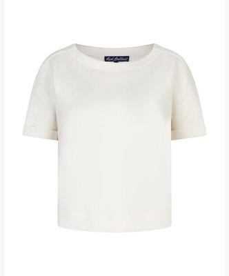 Red Button Skyler Scuba Top Srb4954 T-shirt Korte Mouw Ecru