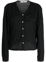 b+ab cardigan en maille ajourée à boutonnière - Noir - thumbnail