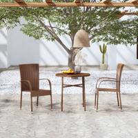 3-delige Tuinset poly rattan bruin