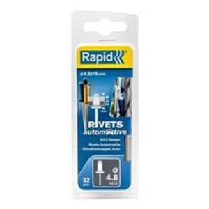 Rapid Automotive Blindklinknagels Ø 4.8x16mm 4 kleuren + boor in blister (32 stuks)