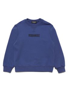 DSQUARED2 KIDS sweat en coton à logo imprimé - Bleu