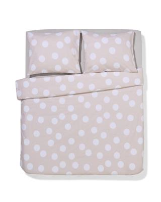 HEMA Dekbedovertrek 200x200/220cm Zacht Katoen Stippen Greige (beige)
