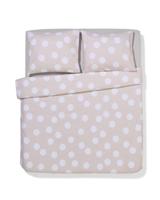 HEMA Dekbedovertrek 200x200/220cm Zacht Katoen Stippen Greige (beige)