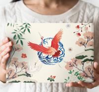 Vintage canvas schilderij Chinoiserie