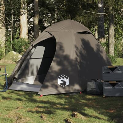 Koepeltent 2-persoons waterdicht bruin