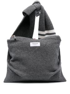 Thom Browne sac à bandoulière à détail 4 bandes signature - Gris