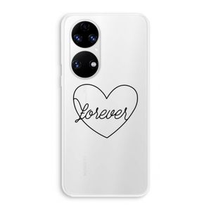 Forever heart black: Huawei P50 Transparant Hoesje
