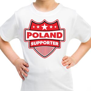 Polen / Poland schild supporter t-shirt wit voor kinderen