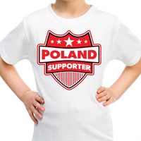 Polen / Poland schild supporter t-shirt wit voor kinderen - thumbnail