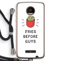 Fries before guys: Motorola Moto Z Force Transparant Hoesje met koord