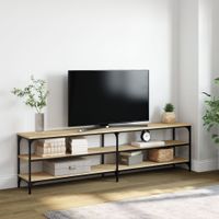 Tv-meubel 180x30x50 cm bewerkt hout metaal sonoma eikenkleurig