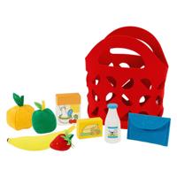 Goki winkeltas met boodschappen vilt, 9dlg.