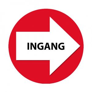 Ingang wegwijzer sticker setje rood