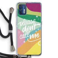 Don't call: Motorola Moto G9 Plus Transparant Hoesje met koord