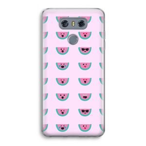 Smiley watermeloenprint: LG G6 Transparant Hoesje