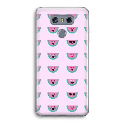 Smiley watermeloenprint: LG G6 Transparant Hoesje