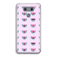 Smiley watermeloenprint: LG G6 Transparant Hoesje