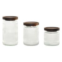 Set van 3 Potjes Home ESPRIT Transparant Natuurlijk 700 ml 1 L 3 Onderdelen Set van 3 Potjes Home ESPRIT Transparant Natuurlijk 700 ml 1 L 3 Onderdelen
