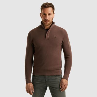Pme Legend Pkw2509322 Half Zip Collar Cotton Knit Trui 8203 Marron