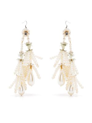 Biyan boucles d'oreilles pendantes à perles - Blanc