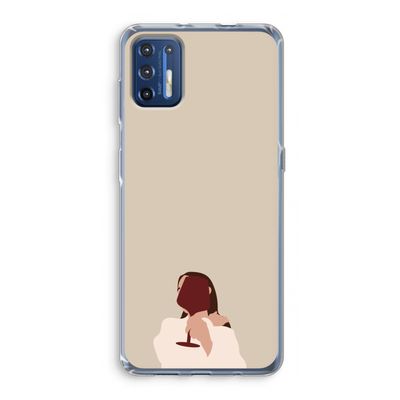 I drink wine: Motorola Moto G9 Plus Transparant Hoesje