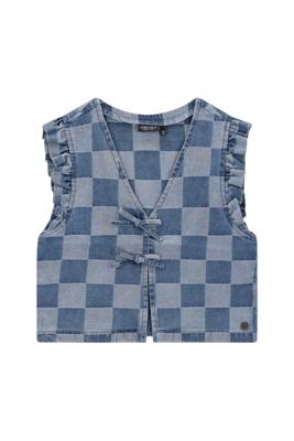 Like Flo winter gilet meisjes - blauw - Dia - nep strik sluiting