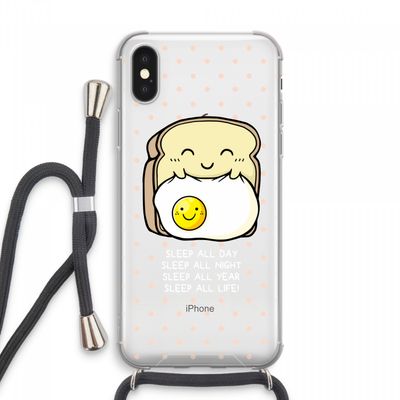 Sleep All Day: iPhone XS Max Transparant Hoesje met koord