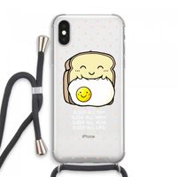 Sleep All Day: iPhone XS Max Transparant Hoesje met koord