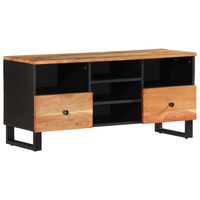 The Living Store TV-meubel - Massief acaciahout - 100 x 33 x 46 cm - Opbergruimte en uitstalfunctie - thumbnail