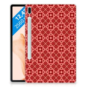 Samsung Galaxy Tab S7FE Hippe Hoes Batik Rood